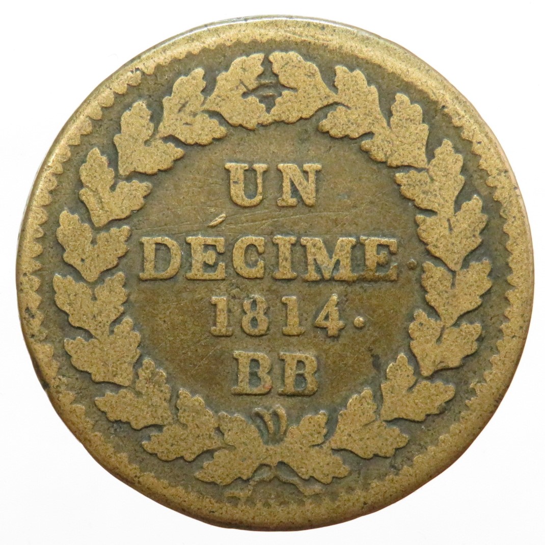 Francia 1 Decime 1814 BB Studio Numismatico Anzilotti