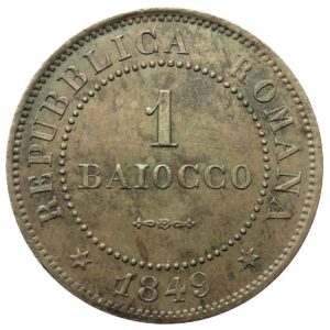Seconda Repubblica Romana - 1 Baiocco 1849