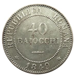 Seconda Repubblica Romana - 40 Baiocchi 1849