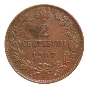 Vittorio Emanuele II - 2 Centesimi 1907 RARA