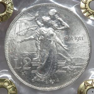 Vittorio Emanuele III - 50 Lire 1911 "Cinquantenario" qFDC/FDC