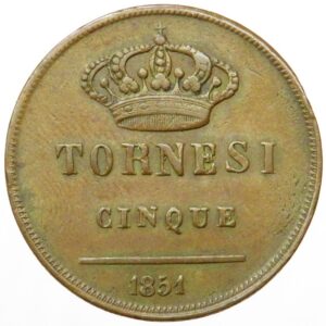 Napoli - 5 Tornesi 1851