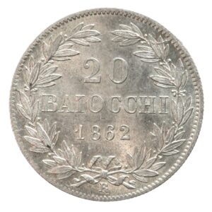 Pio IX - 20 baiocchi 1862 XVII Roma