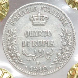 Somalia Italiana - Vittorio Emanuele III - Quarto di Rupia 1910